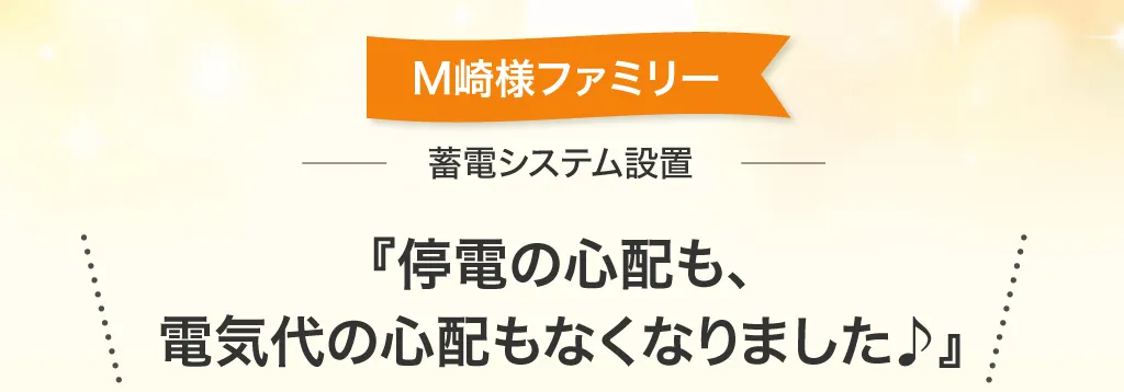 M崎様邸にて蓄電システムの設置後インタビューのお声